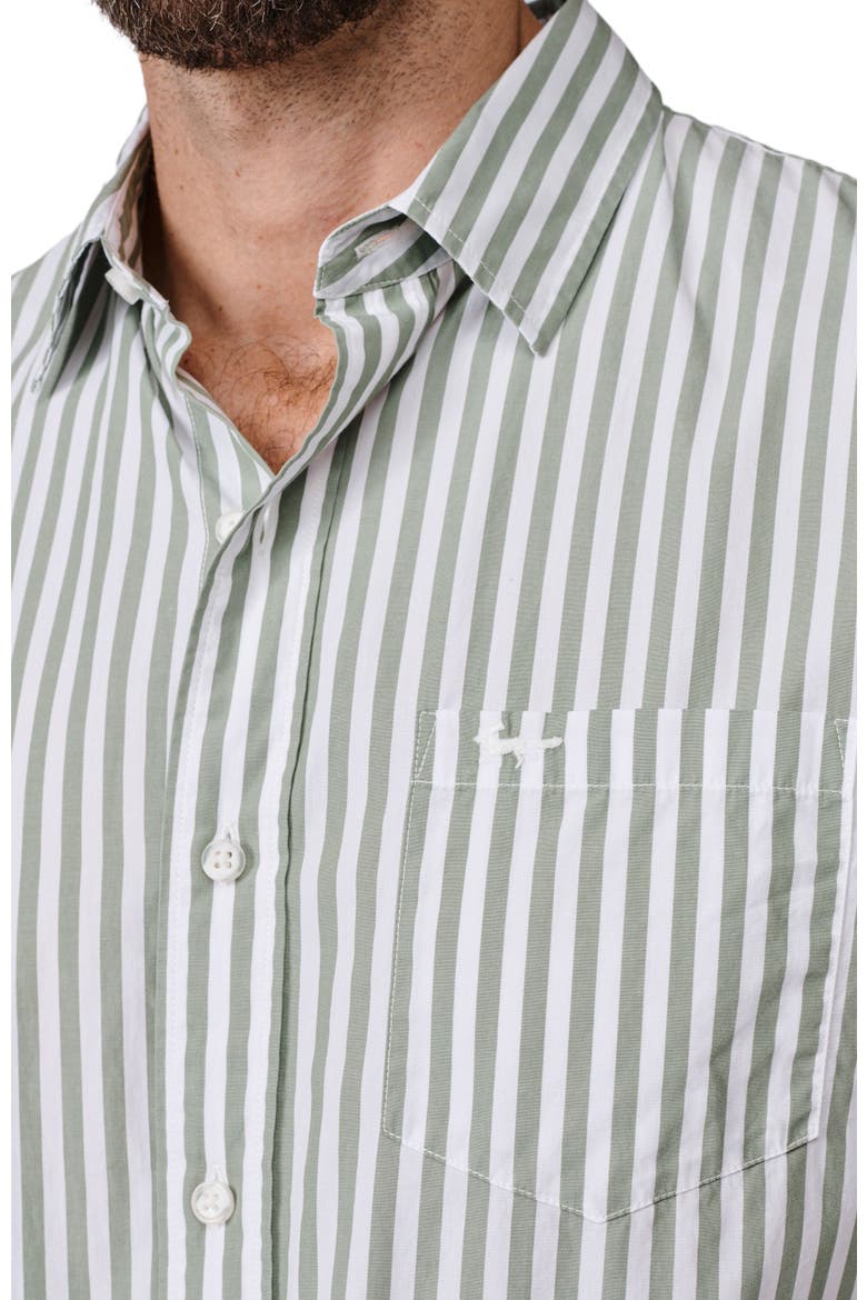 Gladstone Poplin Button-Down Shirt, Alternate, color, Thick Khaki Stripe