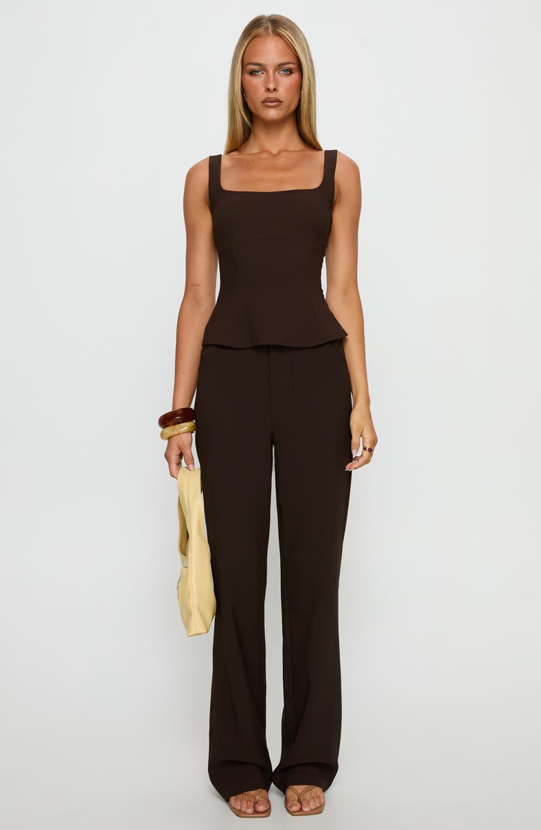 Princess Polly Kinsie Tailored Tank, Alternate, color, Brown