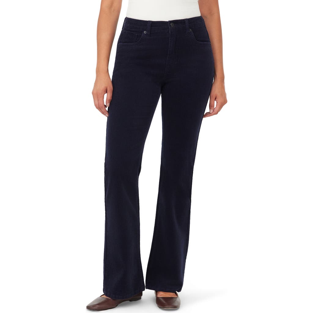 Kensie The Natalie High Waist Bootcut Corduroy Pants In Black