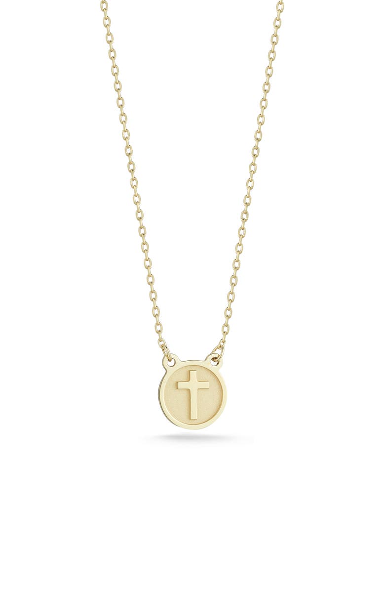 Ember Fine Jewelry 14K Gold Cross Pendant Necklace, Main, color, Gold