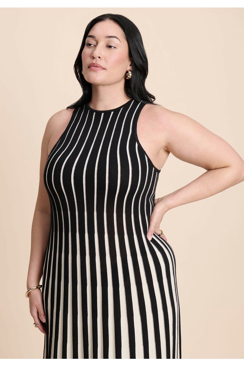 Two Tone Sweater Dress, Alternate, color, BLACK AND CREAM