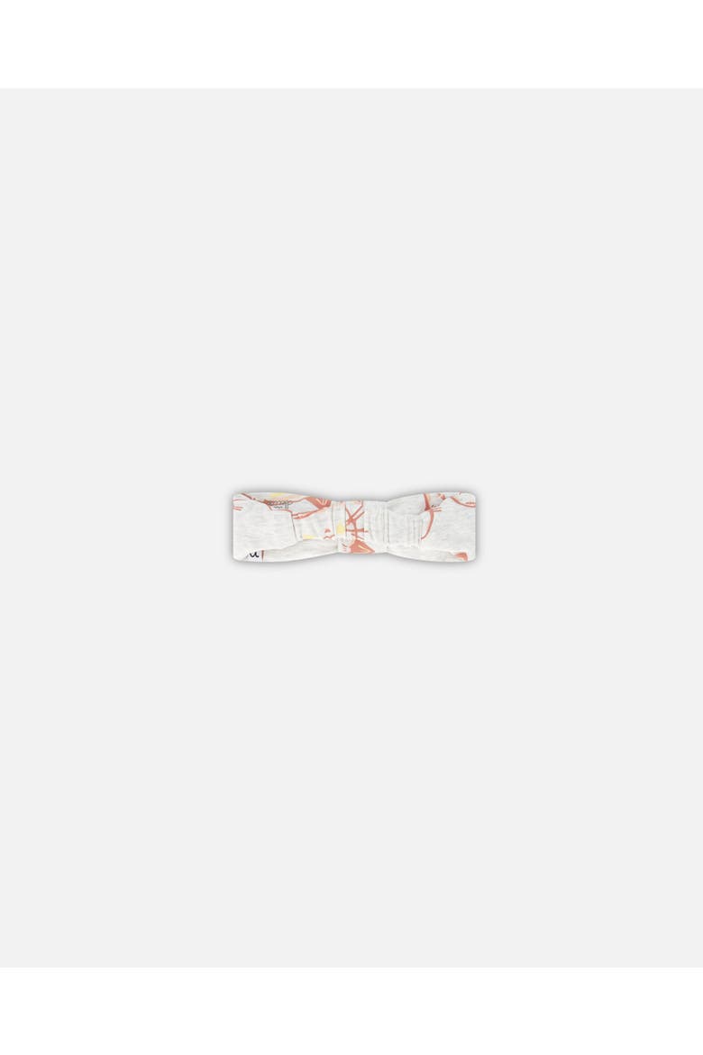 Baby Girl's Organic Cotton Headband Heather Beige With Printed Cat, Alternate, color, Beige With Printed Cat