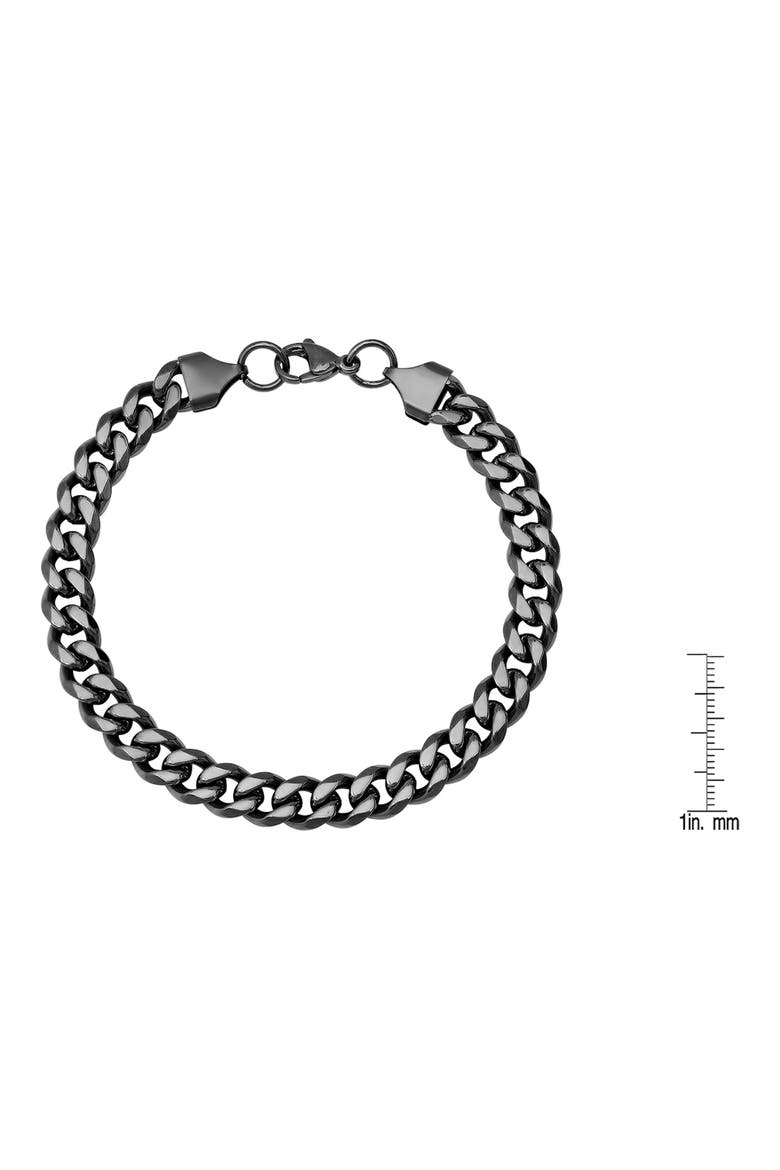 Men's Curb Chain Bracelet, Alternate, color, BLACK
