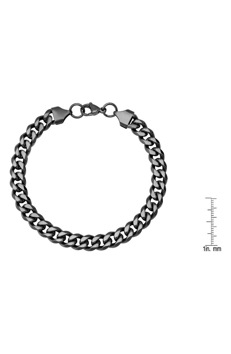 HMY JEWELRY Men's Curb Chain Bracelet, Alternate, color, Black