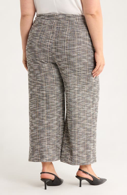 Lyssé Lysse High Waist Ankle Palazzo Stretch Tweed Pants In Gray