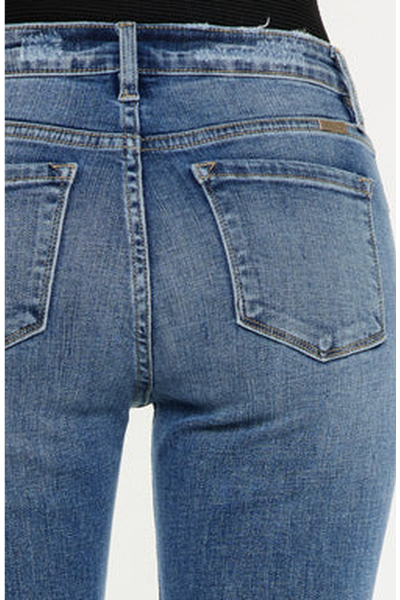 Honey Essentials High Rise Cropped Bootcut Jeans, Alternate, color, Dark Wash