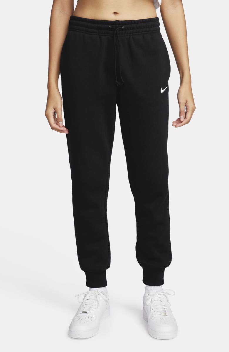Nike Sportswear Phoenix Fleece Mid Rise Joggers, Main, color, 010 Black/Sail