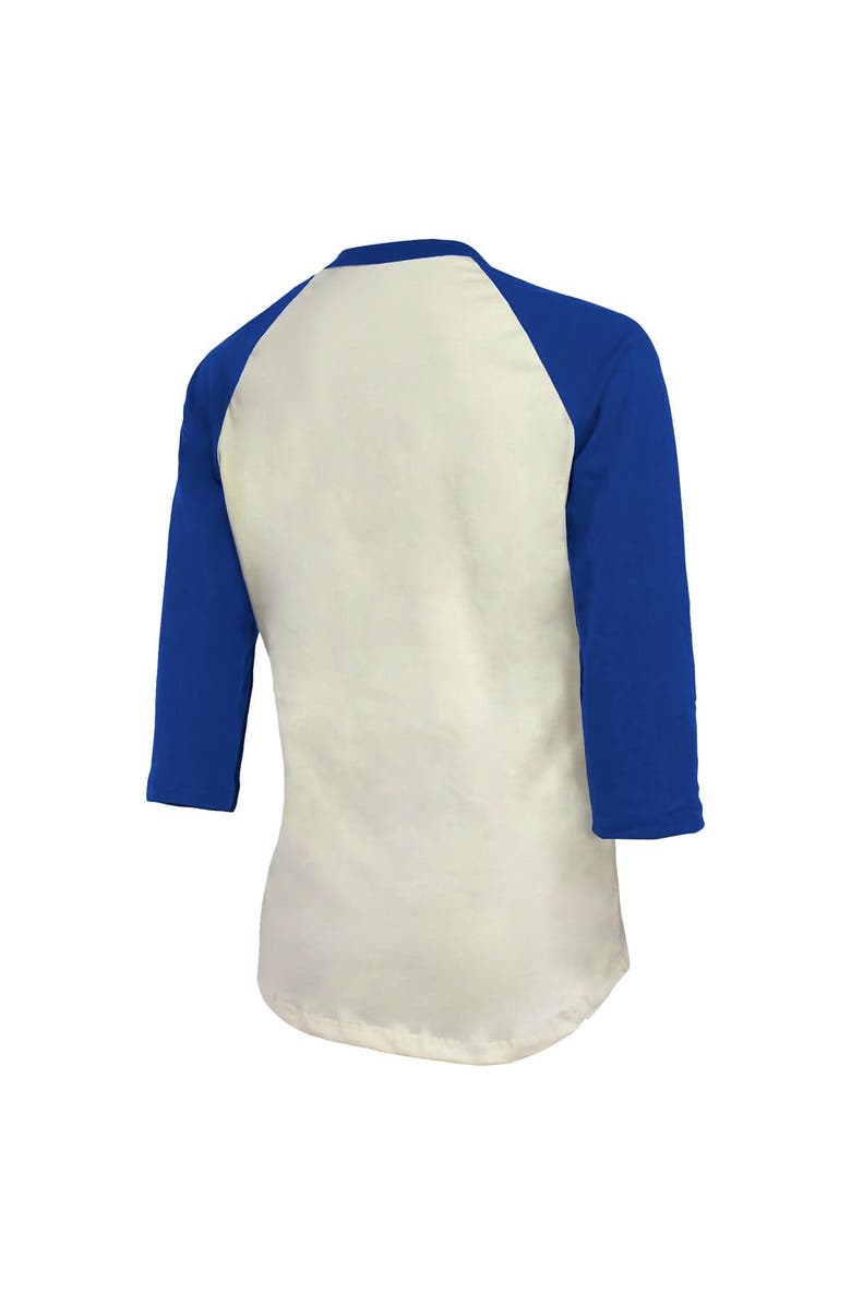 Majestic Threads Women's Majestic Threads Cream/Royal Los Angeles Dodgers 2024 World Series Champions Softhand 3/4-Sleeve Raglan T-Shirt, Alternate, color, 