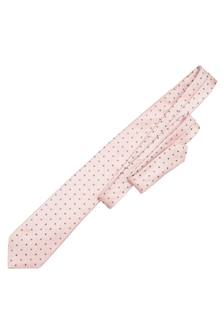 Tiburtina - Extra Long Silk Jacquard Tie for Men, Alternate, color, Pink