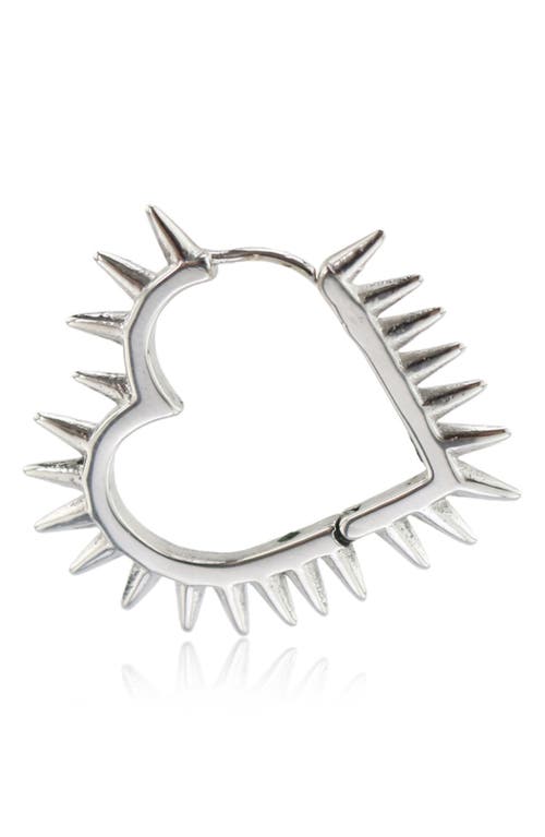 Rebl Heart Of Thorn Spiked Hoop Earrings In Silver