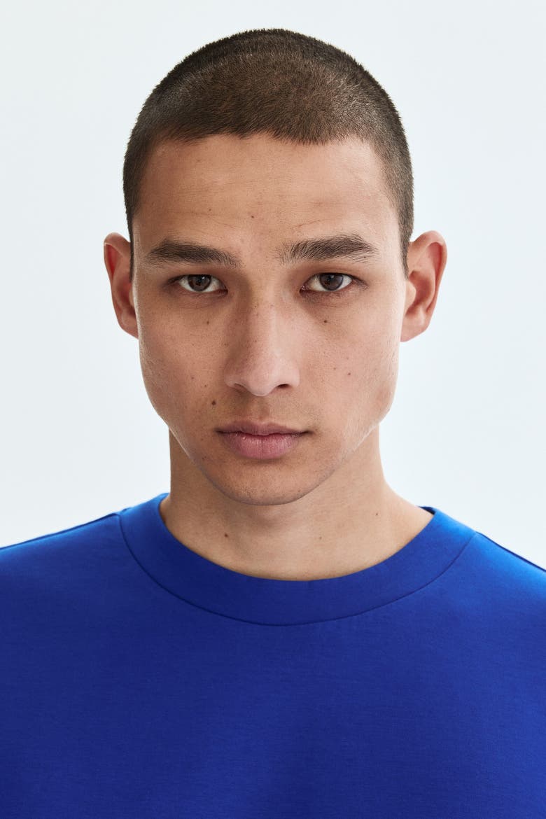 Oversized-fit Scuba Knit T-shirt, Alternate, color, Bright blue