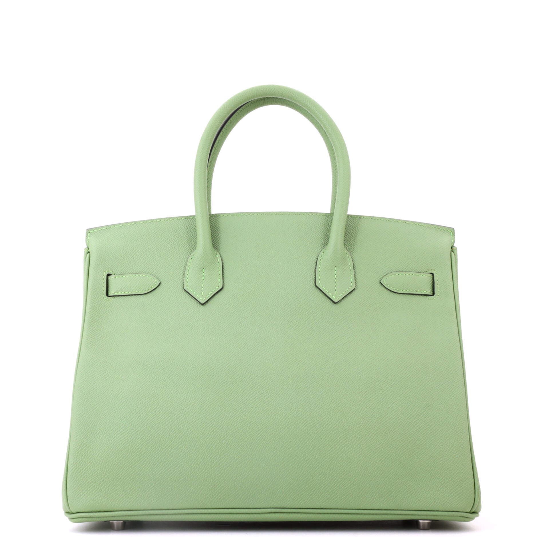 Birkin Handbag Green Epsom with Palladium Hardware 30, Alternate, color, Green