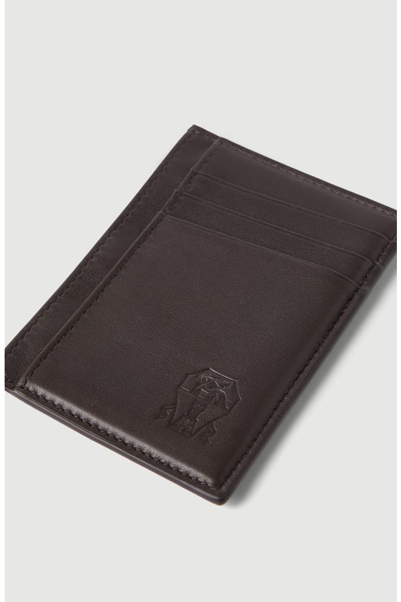 Smooth calfskin card holder, Alternate, color, Brown