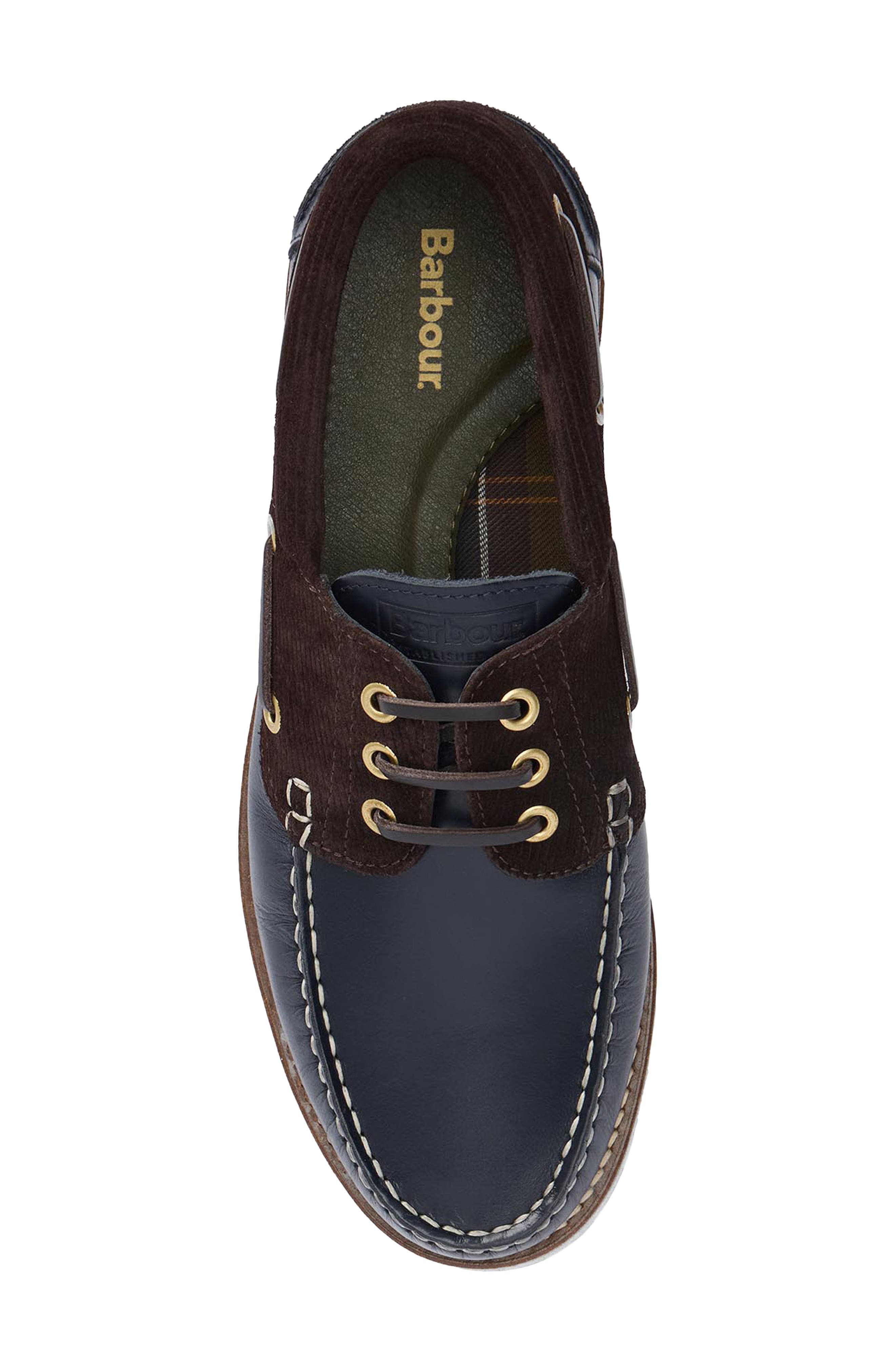 Barbour Deck Boat Shoe, Alternate, color, Navy