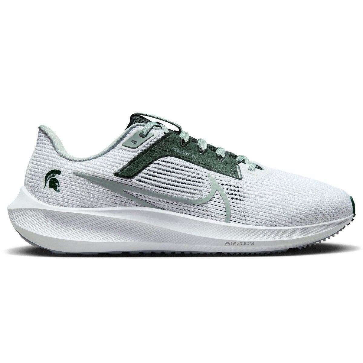 Unisex Nike  White Michigan State Spartans Zoom Pegasus 40 Running Shoe, Alternate, color, White