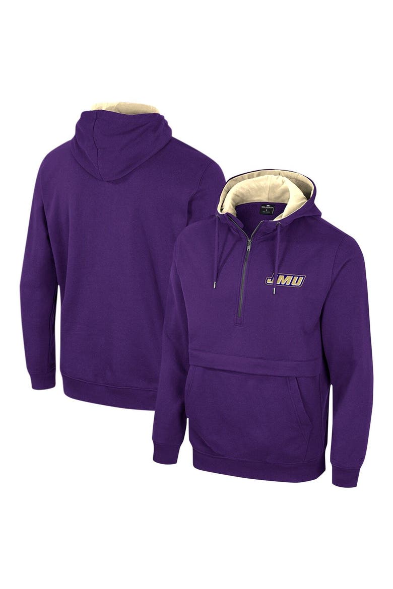 Men's Colosseum Purple James Madison Dukes Team Half-Zip Pullover Hoodie, Main, color, Purple