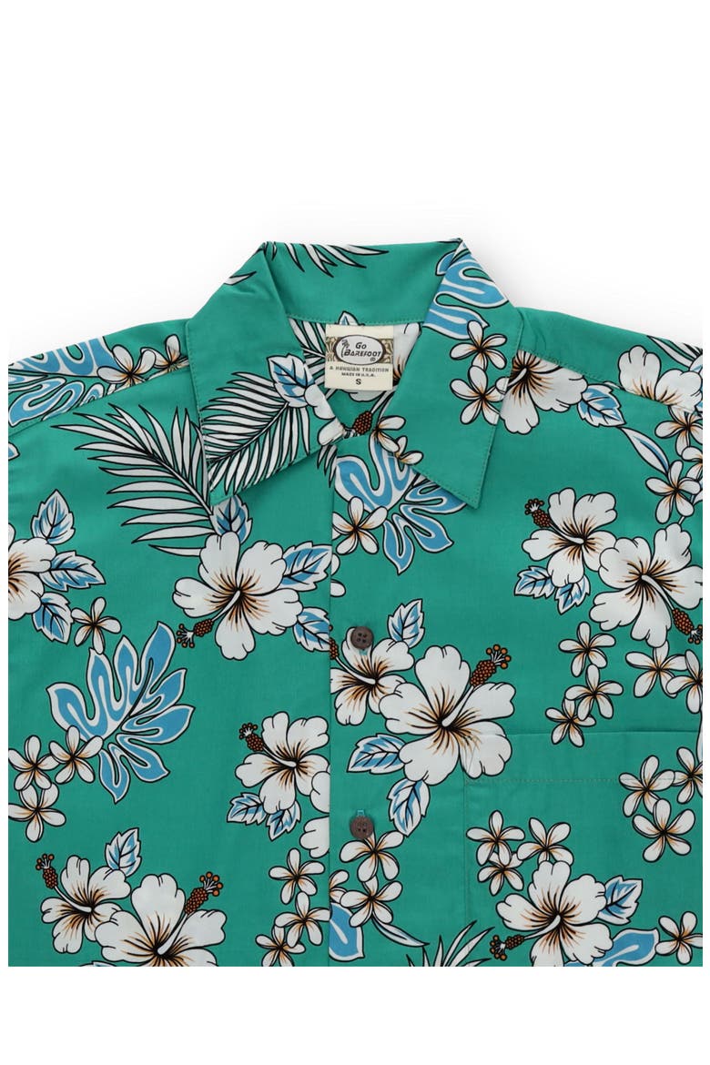 Tropical Short Sleeve Shirt, Alternate, color, Aqua Green