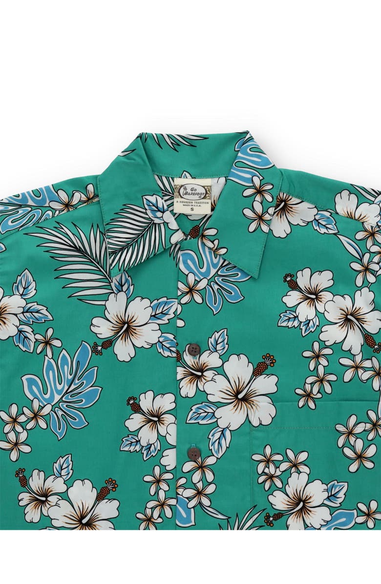 Fortela Tropical Short Sleeve Shirt, Alternate, color, Aqua Green
