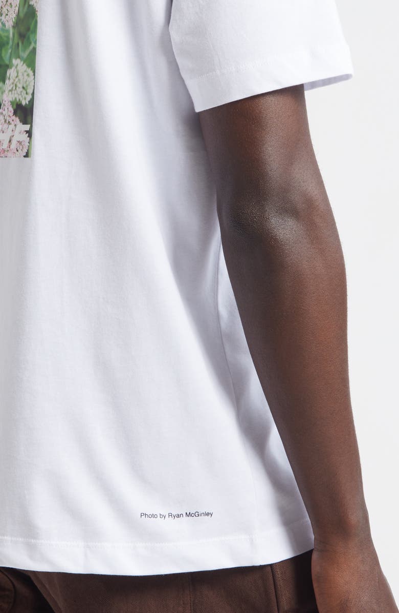 Sky High Farm Workwear Gender Inclusive Flower Logo Regenerative Cotton Graphic T-Shirt, Alternate, color, White