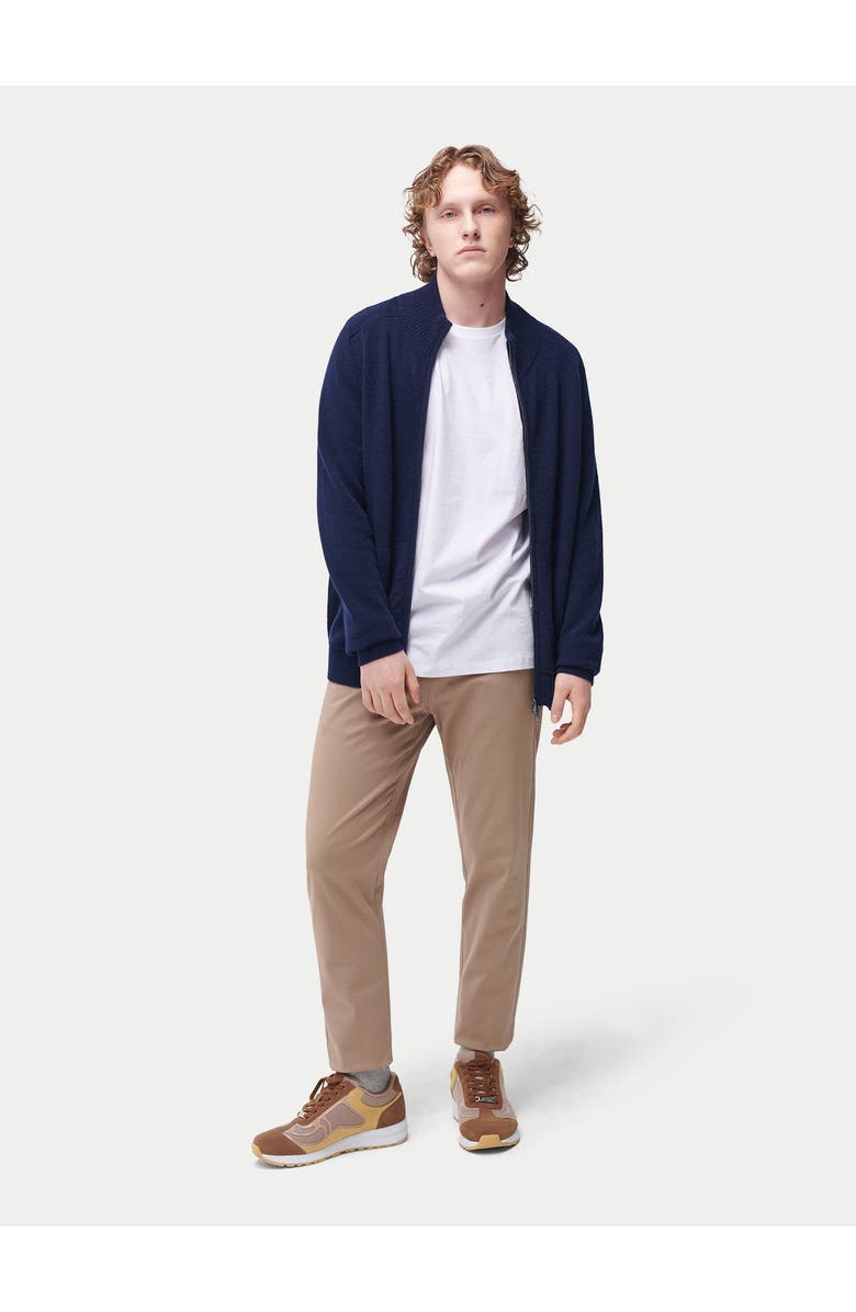 GOBI Mongolian Cashmere High Neck Full-Zip Cashmere Cardigan, Alternate, color, Navy