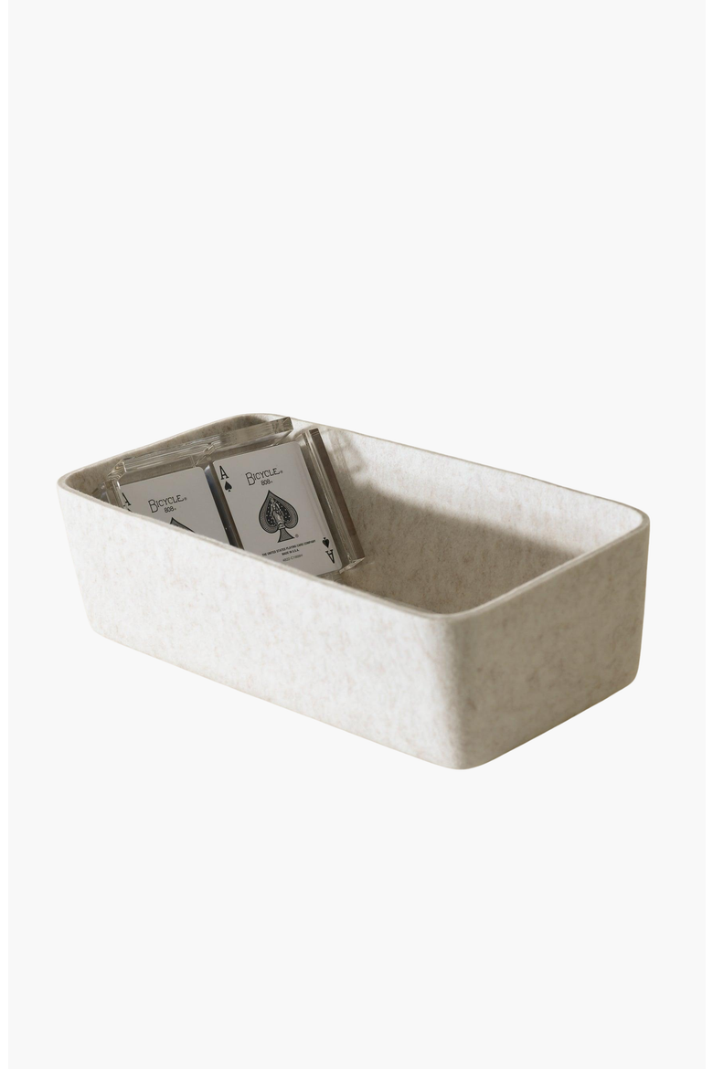 The Sculpted Bin - Long, Alternate, color, Stone - Set of 3