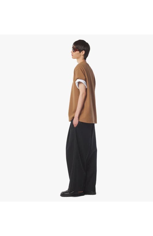 Mcm Logo Patch Bouclé T-shirt In Cognac