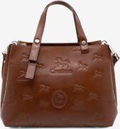 Cavalinho Cavalo Lusitano 490 Embossed Leather Handbag