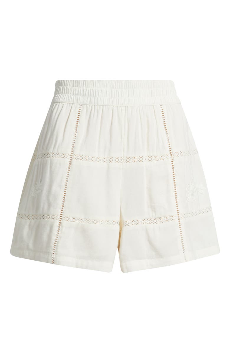 Marine Layer Marella Embroidered Shorts, Alternate, color, Antique White