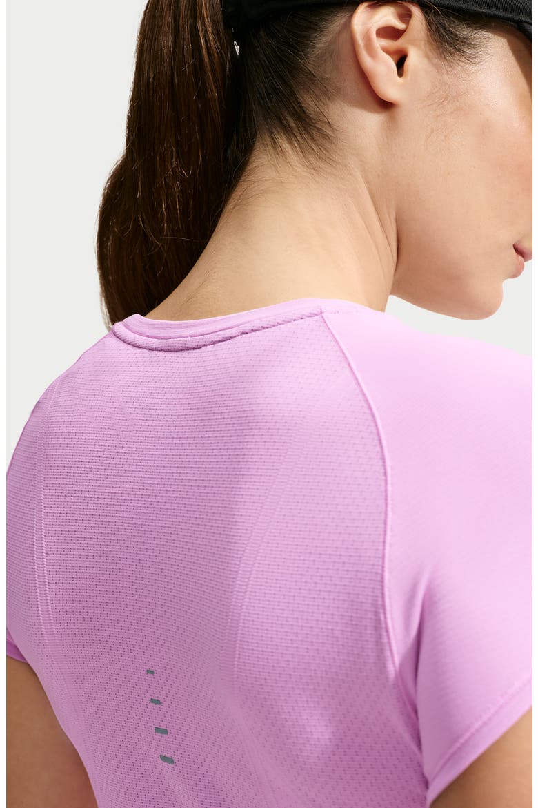 Swift Dri-FIT Seamless Performance T-Shirt, Alternate, color, PINK RISE/ COOL GREY