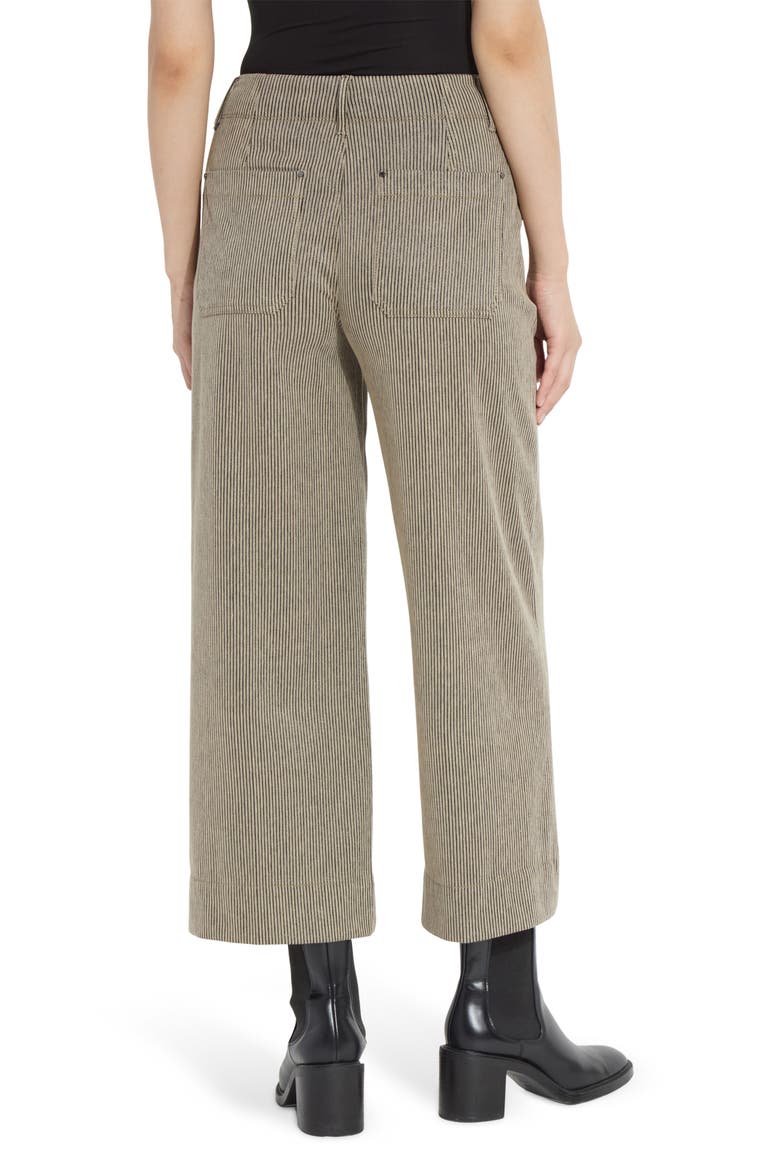 Clarke Stripe Pull-On Ankle Wide Leg Jeans, Alternate, color, EVERWOOD SHEEN LINE