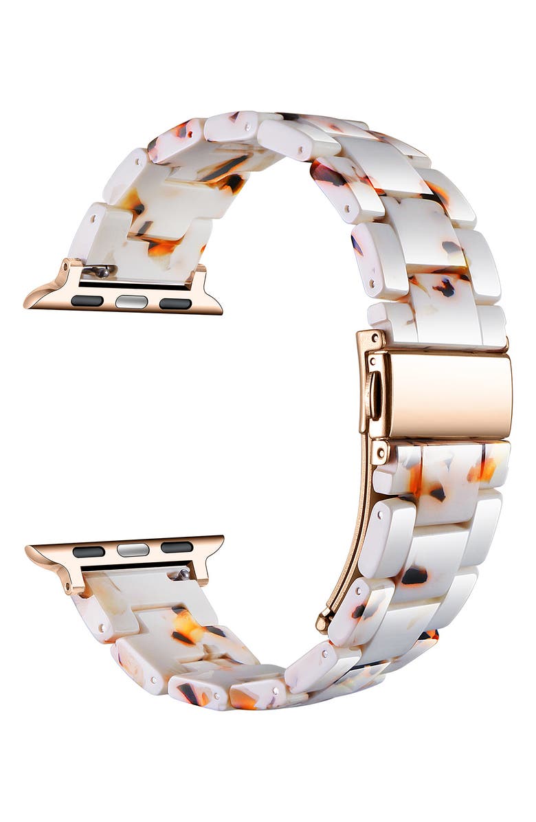 Posh Tech Claire Resin Link Watchband, Alternate, color, White