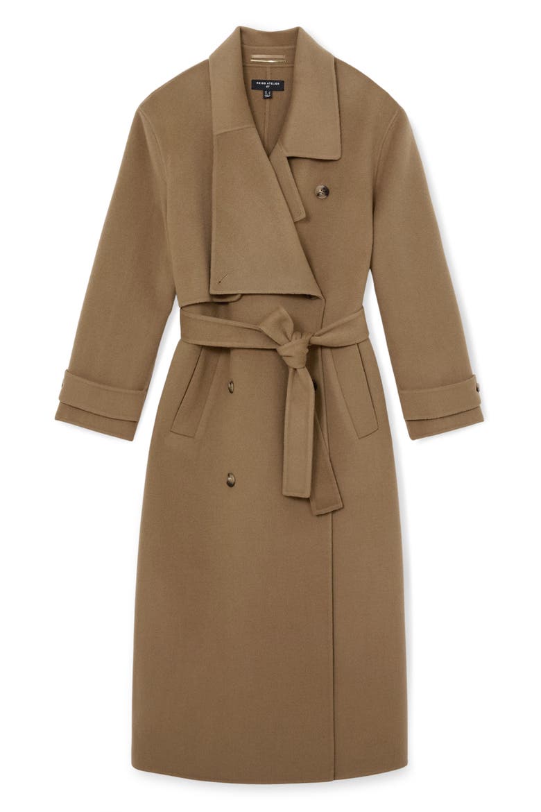 Arlo Double Breasted Wool Blend Coat, Alternate, color, KHAKI