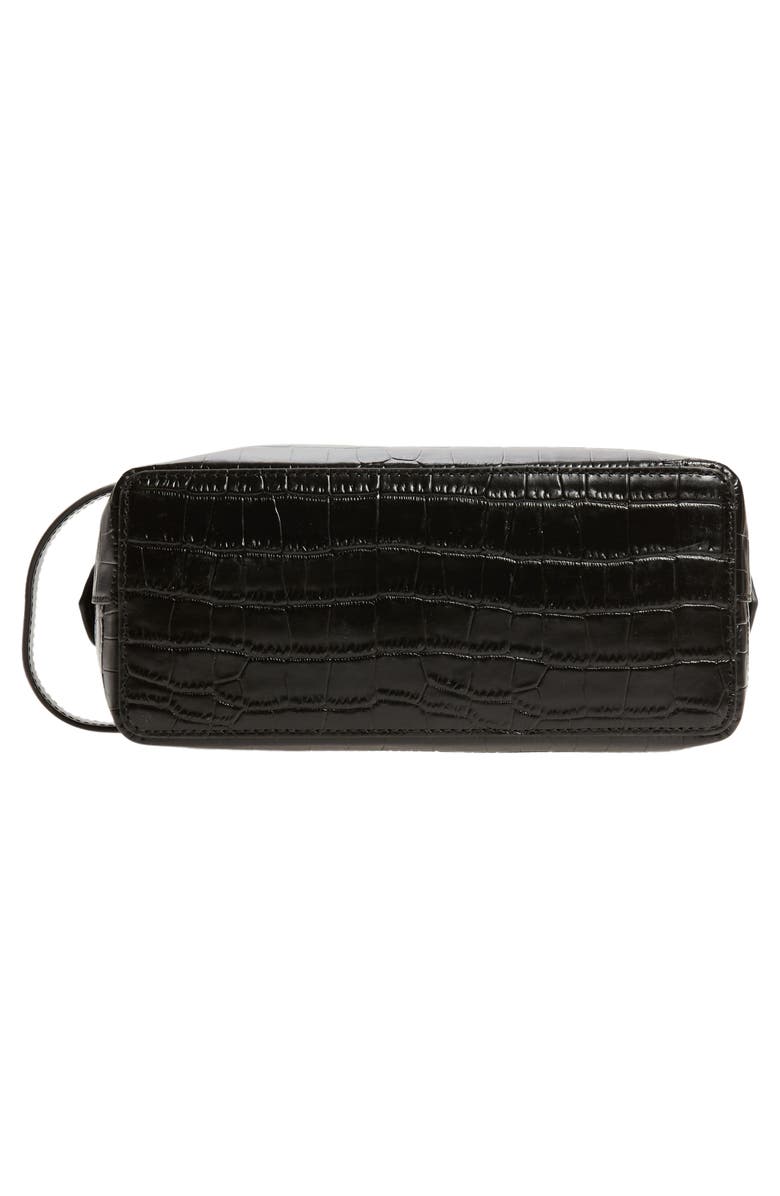 Ted Baker London Roye Croc Embossed Leather Toiletry Bag, Alternate, color, 