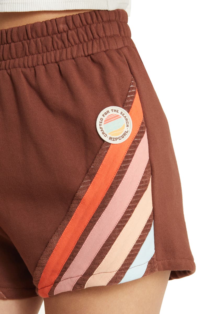 Rip Curl Trails Fleece Shorts, Alternate, color, Brown