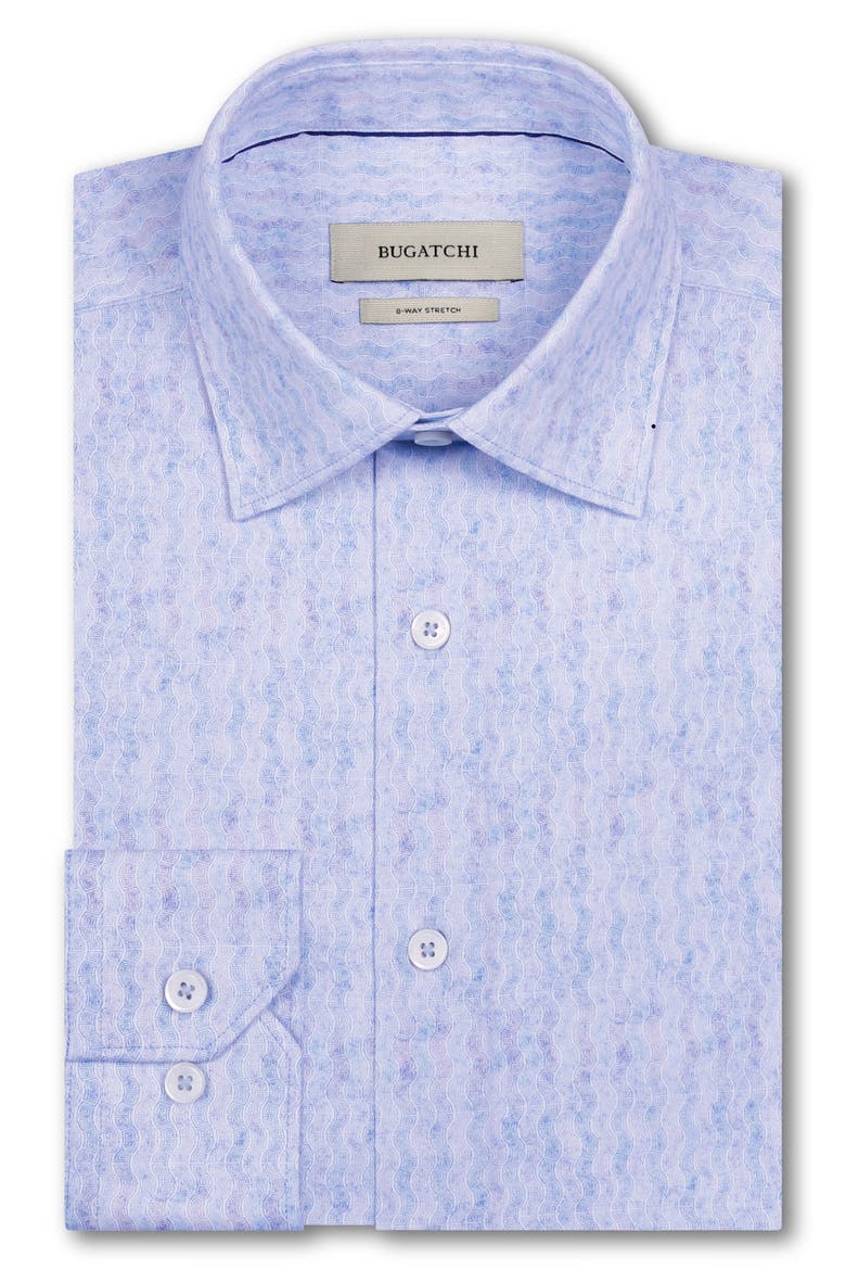 James OoohCotton® Greek Key Wave Print Button-Up Shirt, Alternate, color, AIR BLUE