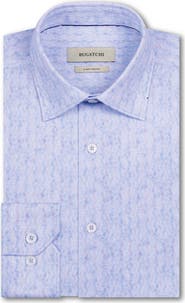 Bugatchi James OoohCotton® Greek Key Wave Print Button-Up Shirt