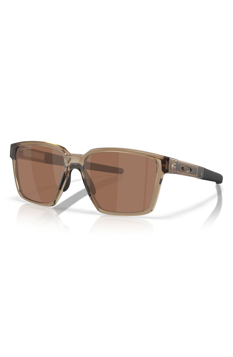 Oakley 57mm Polarized Rectangular Sunglasses, Alternate, color, Brown