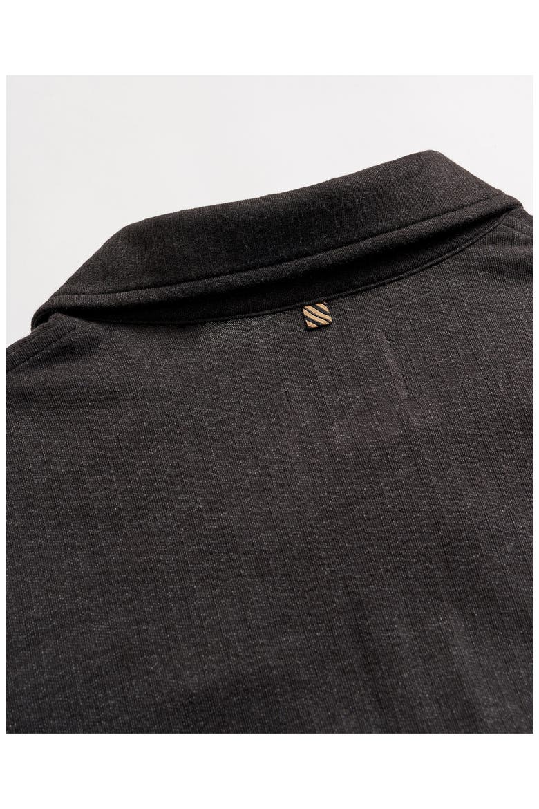 Long Sleeve Textured Stripe Polo, Alternate, color, BLACK