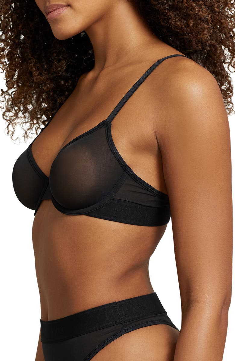 Polo Ralph Lauren Unlined Mesh Underwire Demi Bra, Alternate, color,