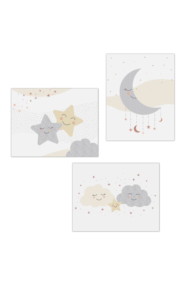 Lambs & Ivy Goodnight Moon 3-Piece Unframed Nursery/Child Wall Art- 11 inch x 14 inch, Alternate, color, White