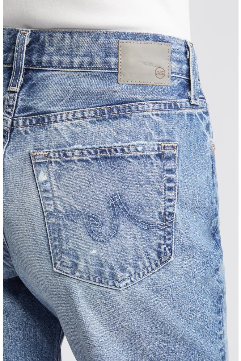 Ex-Boyfriend Raw Hem Mid Length Denim Shorts, Alternate, color, MYTH