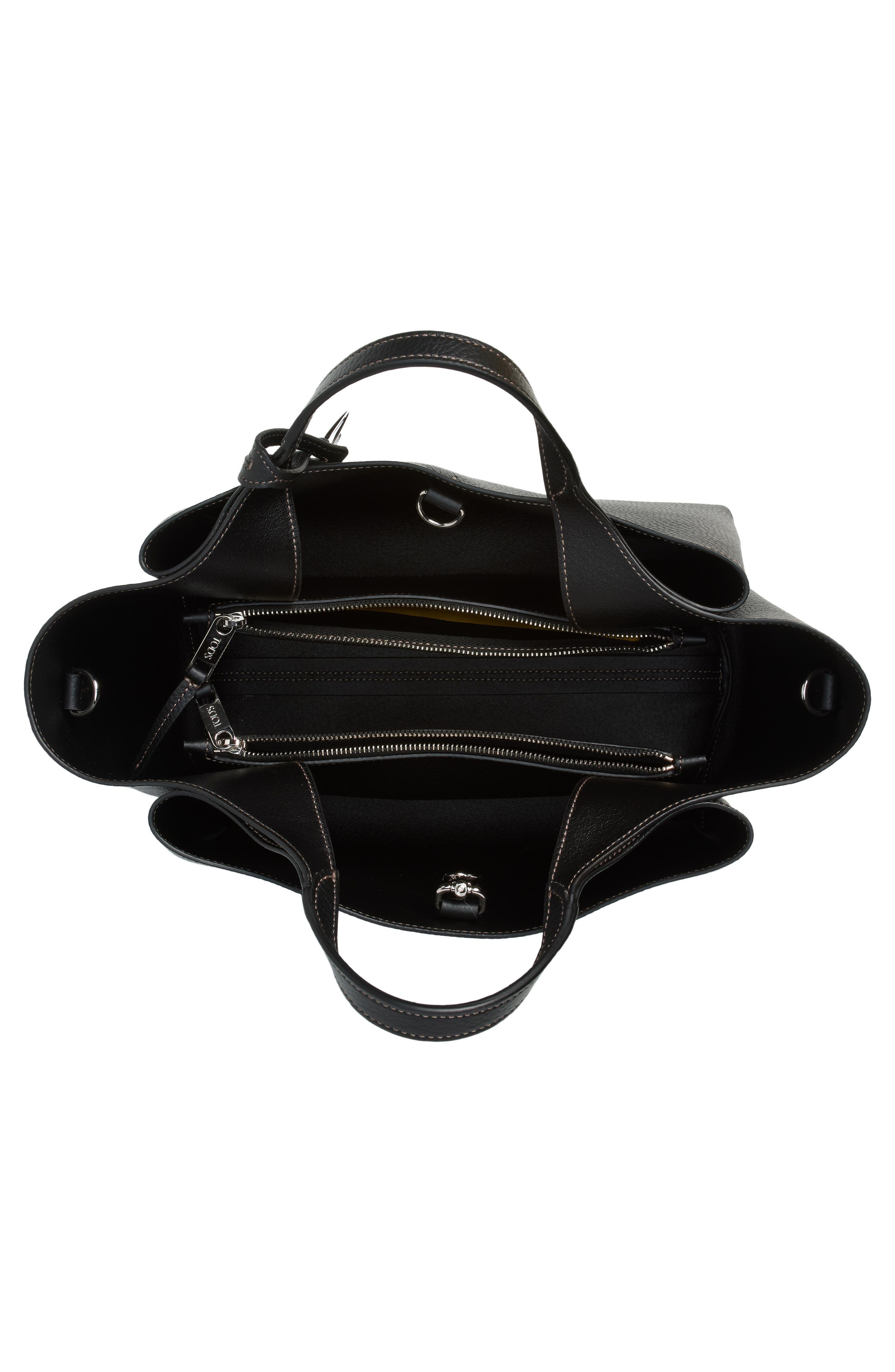 Tod's Mini Leather Tote, Alternate, color, Nero