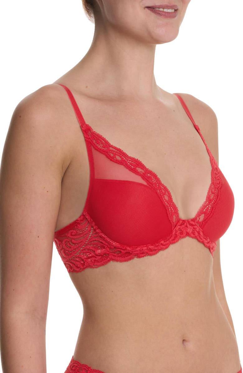 Natori Feathers Plunge T-Shirt Bra, Alternate, color, Bonfire