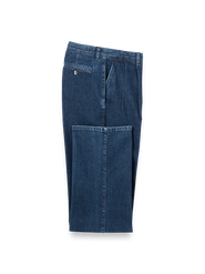 Paul Fredrick Denim Pleated Pants
