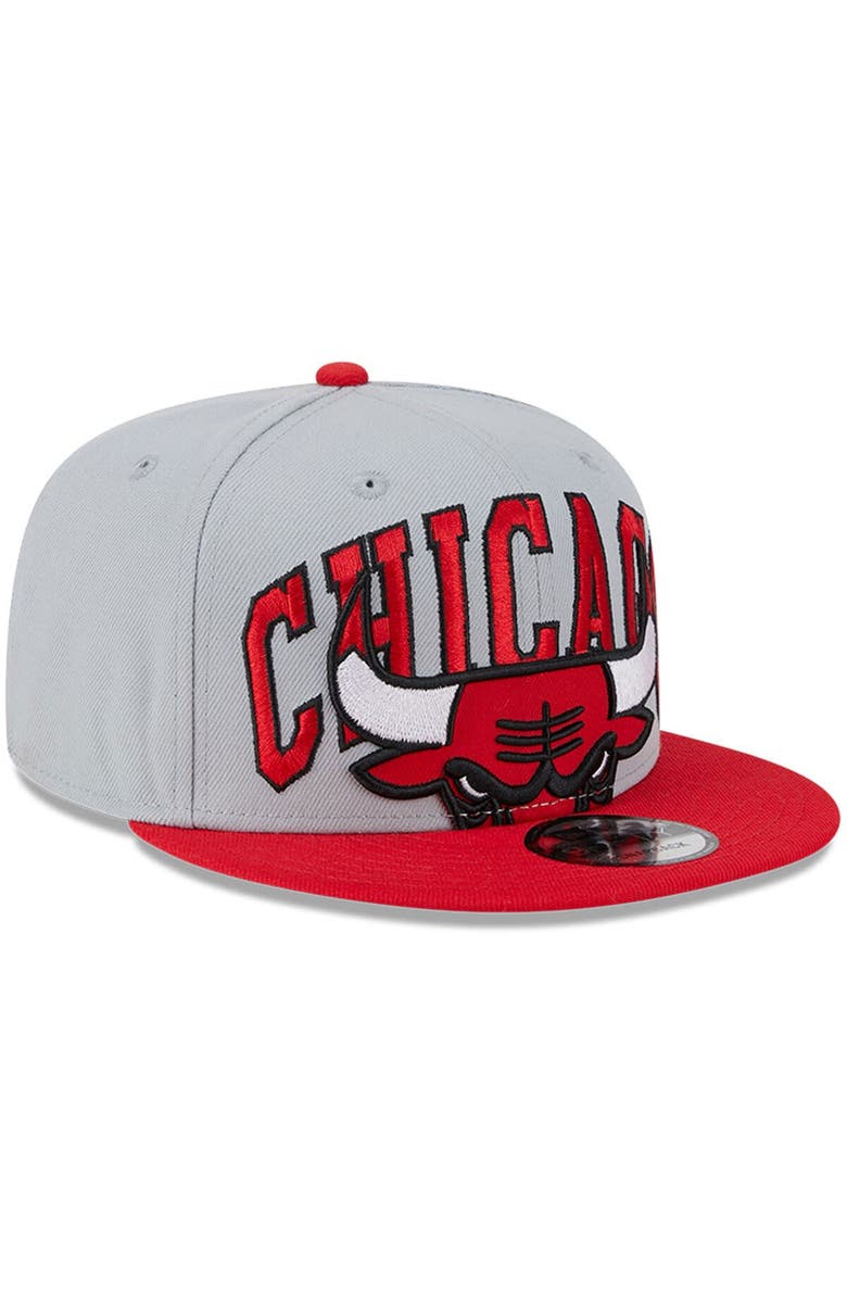 New Era Men's New Era Gray/Red Chicago Bulls Tip-Off Two-Tone 9FIFTY Snapback Hat, Alternate, color, 