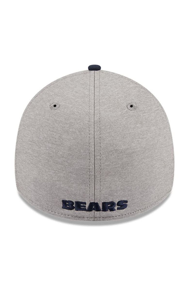 New Era Men's New Era Heather Gray/Navy Chicago Bears Striped 39THIRTY Flex Hat, Alternate, color,
