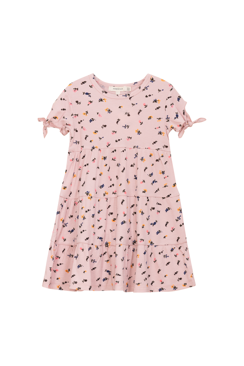 Multi Flower Print Short Sleeve Dress, Main, color, Pink