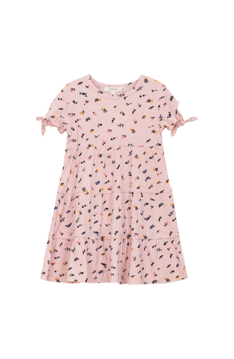 Fragile Multi Flower Print Short Sleeve Dress, Main, color, Pink