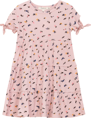 Fragile Multi Flower Print Short Sleeve Dress