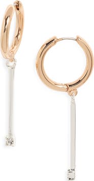 Open Edit Bar Drop Hoop Earrings